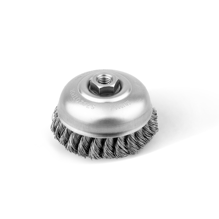 Szczotka doczołowa splatana z nakrętką M14 fi100