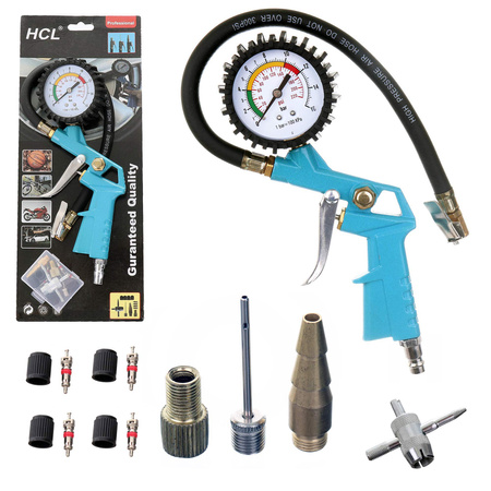 Pistolet do pompowania kół TG-04Kit Technic + zestaw końcówek 