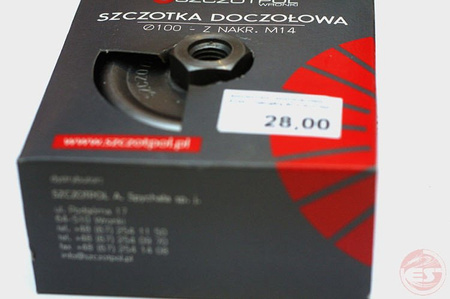 Szczotka doczołowa z nakrętką M14 fi100