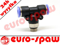 Trójnik wtykowy typ T fi 6mm z gwintem 1/8"Z