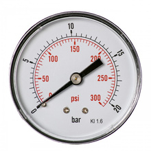 Manometr do powietrza 63mm 0-20 bar gwint 1/4" tylny