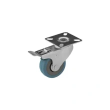 Koło skrętne z hamulcem 50mm (płytka 50x50) polipropylen+guma
