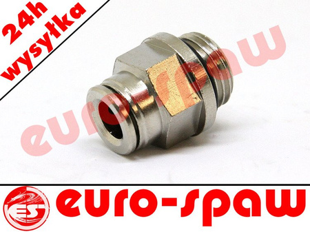 Złączka wtykowa metalowa prosta fi 6mm z gwintem 1/4'Z