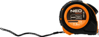 Miara zwijana stalowa 7,5m x 25 mm, auto blokada, dwa przyciski stop, Neo Tools