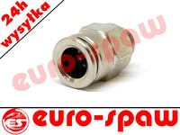 Złączka wtykowa metalowa prosta fi 8mm z gwintem 1/8'Z