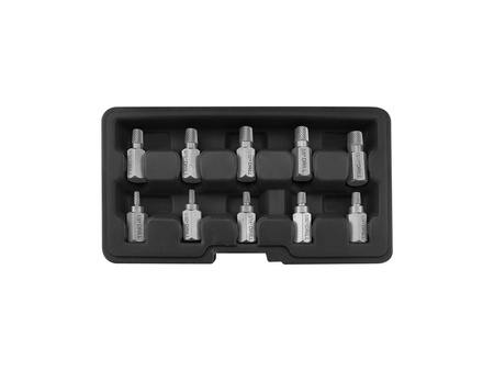 Wykrętaki do uszkodzonych śrub wewnętrznych HEX, TORX, SPLINE 10szt, YATO
