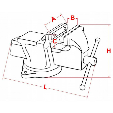 Imadło stacjonarne obrotowe 150mm z kowadełkiem, M20A-150 MAGNUM