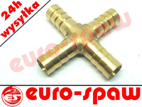Rozdzielacz mosiężny x4, czwórnik typ "X" na wąż 10mm 