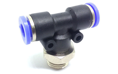 Trójnik wtykowy typ T fi 6mm z gwintem 1/4"Z