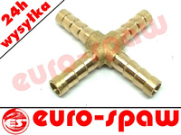 Rozdzielacz mosiężny x4, czwórnik typ "X" na wąż 6mm 