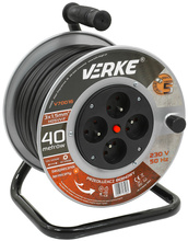 Przedłużacz bębnowy 40m 3x1.5mm stalowy bęben VERKE