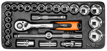 Wkład szafki warsztatowej - klucze nasadowe 1/2"; 27szt; NEO 84-238