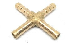 Rozdzielacz mosiężny x4, czwórnik typ "X" na wąż 6mm