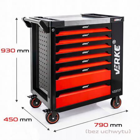 Szafka warsztatowa 7+1 szuflad VERKE pusta