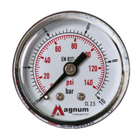 Manometr do powietrza 63mm 0-10 bar gwint 1/4" tylny