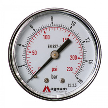 Manometr do powietrza 63mm 0-16 bar gwint 1/4" tylny