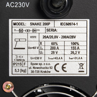 Spawarka inwertorowa Magnum SNAKE 200P II (200A/60%)