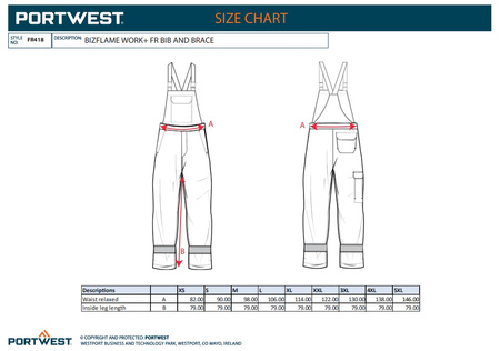 Ogrodniczki trudnopalne FR odporne na chemikalia Portwest FR418