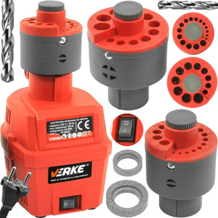 Elektryczna ostrzałka do wierteł 2x głowica 3-16mm 90W VERKE 