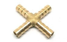 Rozdzielacz mosiężny x4, czwórnik typ "X" na wąż 8mm