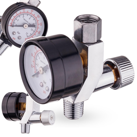 Reduktor ciśnienia z manometrem przynarzędziowy 1/4", Technic FR-3B