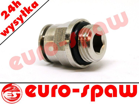 Złączka wtykowa metalowa prosta fi 8mm z gwintem 1/4'Z