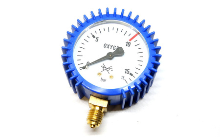 Manometr Tlen roboczy 16 bar z osłoną gumową, gwint M12x1,5