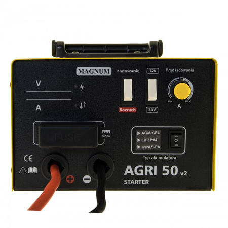 Prostownik z rozruchem inwerterowy Magnum AGRI 50 V2 STARTER (12/24V, ROZRUCH 120A)