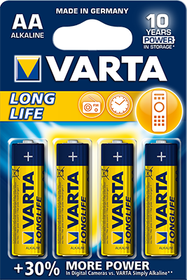 Bateria alkaliczna typ AA LR06 (paluszek) VARTA LONGLIFE 