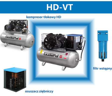 Kompresor tłokowy z osuszaczem Gudepol 200L - HD 40-200-510VT 400V