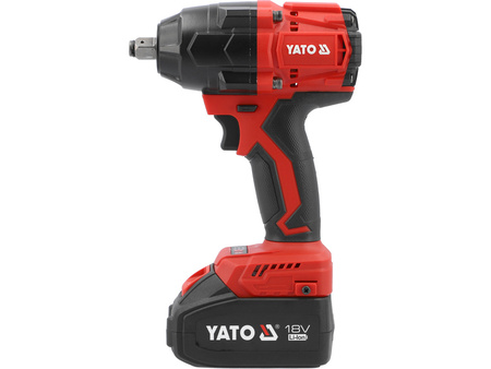 Klucz udarowy akumulatorowy 1/2' 800Nm 18V bezszczotkowy +2xAKU 4Ah, ładowarka, torba, Yato