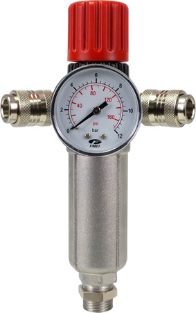 Reduktor 1/2" do kompresora z manometrem i 2 x szybkozłączką Magnum