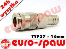 Szybkozłączka TYP27 na wąż 16mm, RECTUS