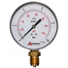 Manometr do powietrza 100mm 0-10 bar, gwint 1/2" boczny