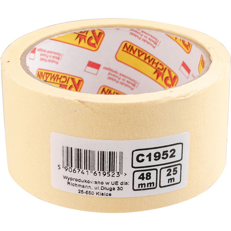Taśma papierowa malarska 48mm x 25m żółta RICHMANN
