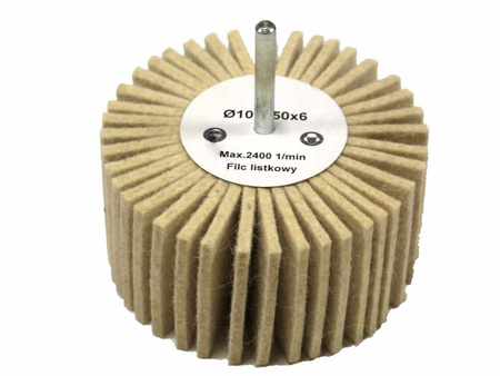 Ściernica filcowa listkowa trzpieniowa fi6mm