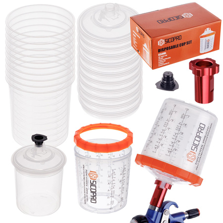 Zestaw kubków do mieszania lakieru system PPS - 10 sztuk