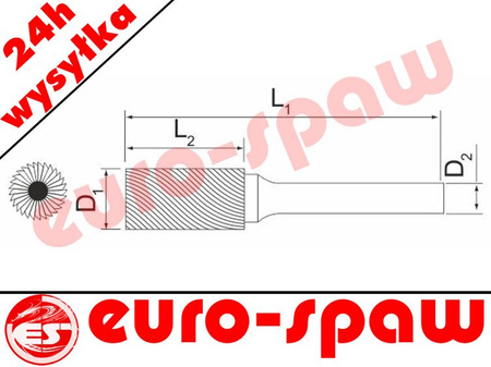 Frez trzpieniowy walcowy ostry Ø6, B1020 /CB