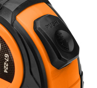 Miara zwijana stalowa 7,5m x 25 mm, auto blokada, dwa przyciski stop, Neo Tools