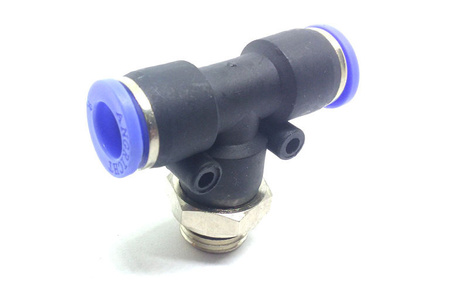 Trójnik wtykowy typ T fi 8mm z gwintem 1/4"Z