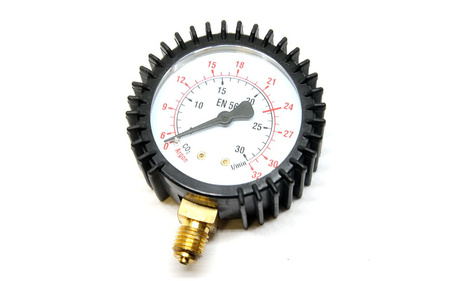 Manometr Argon / CO2 roboczy 16 bar z osłoną gumową, gwint M12x1,5