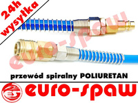 Wąż spiralny poliuretan 12x8 -5m z szybkozłączami 