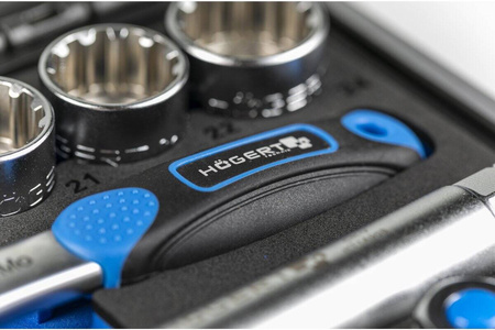 Zestaw nasadek przelotowych 18szt, Hogert