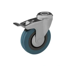 Koło skrętne z hamulcem 100mm (otwór 10,3) polipropylen+guma