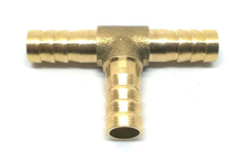 Rozdzielacz mosiężny x3, trójnik typ "T" na wąż 8mm