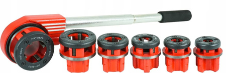 Gwintownica ręczna do rur 1/4" - 1 1/4" 6szt, VERKE 