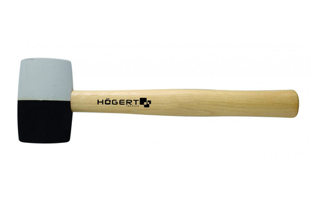 Młotek gumowy 450g, trzonek drewniany, Hogert