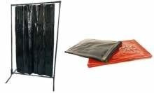 Zasłona spawalnicza ze stelażem 120x180cm czerwona