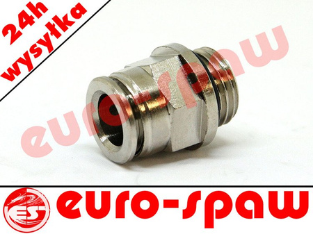 Złączka wtykowa metalowa prosta fi 8mm z gwintem 1/4'Z