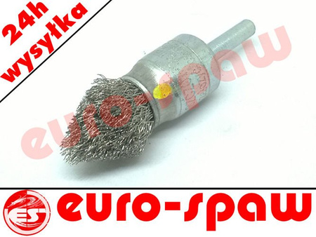 Szczotka pędzelkowa stożkowa fi20 z trzpieniem fi6, kwasoodporna (do nierdzewki)